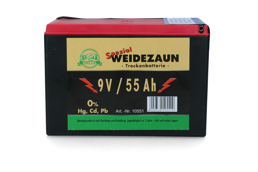 Batterij EG super 9V / 55Ah (H11,5 x L16,5 x B11,2 cm) 55 Ah