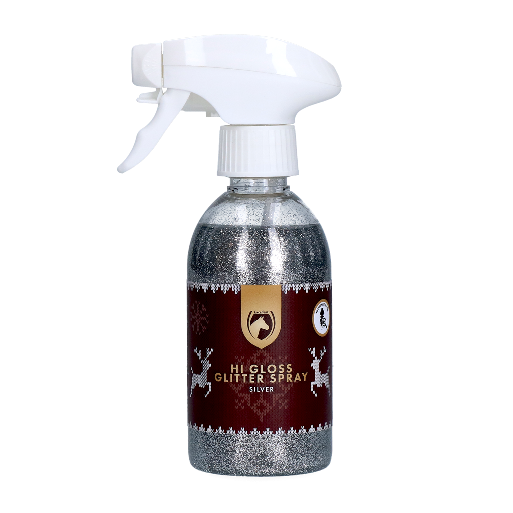 Excellent Horse Christmas Hi Gloss Glitter Spray Zilver 250 ml