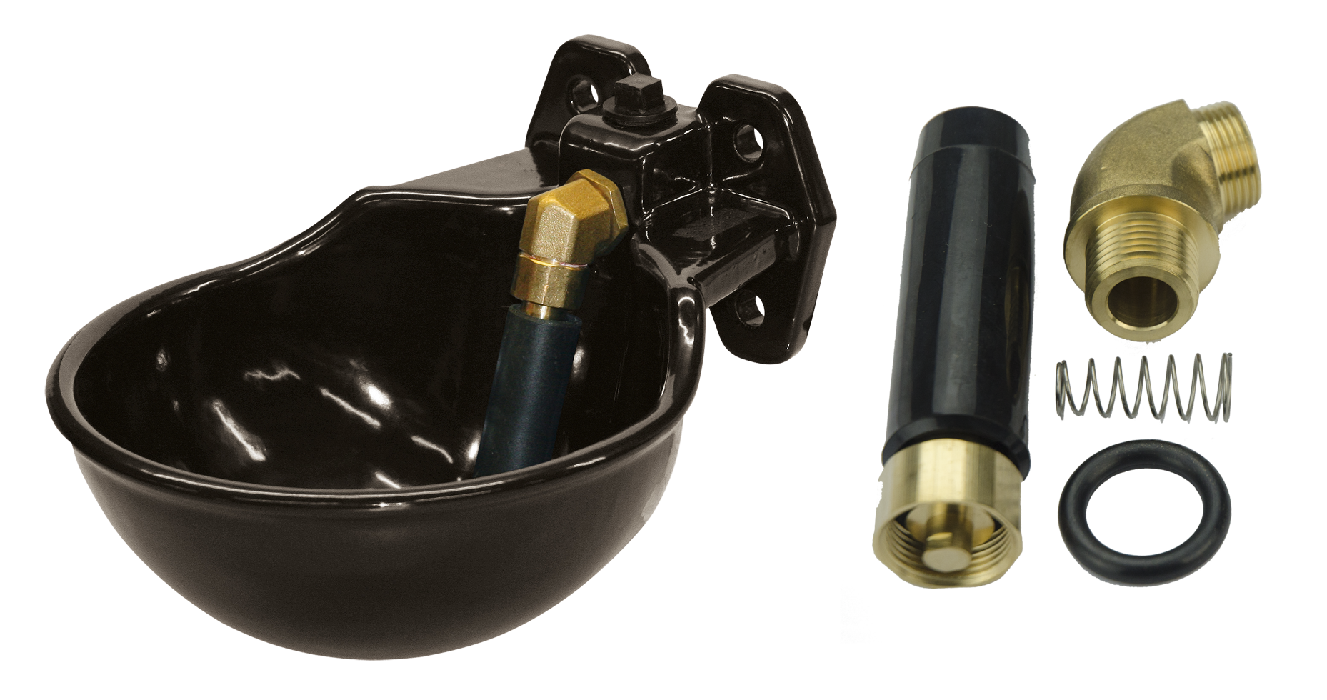 Drinkbak + staaf geemailleerd Complete set