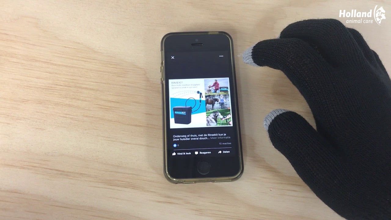 Rijhandschoen Magic Touch zwart 1size4all