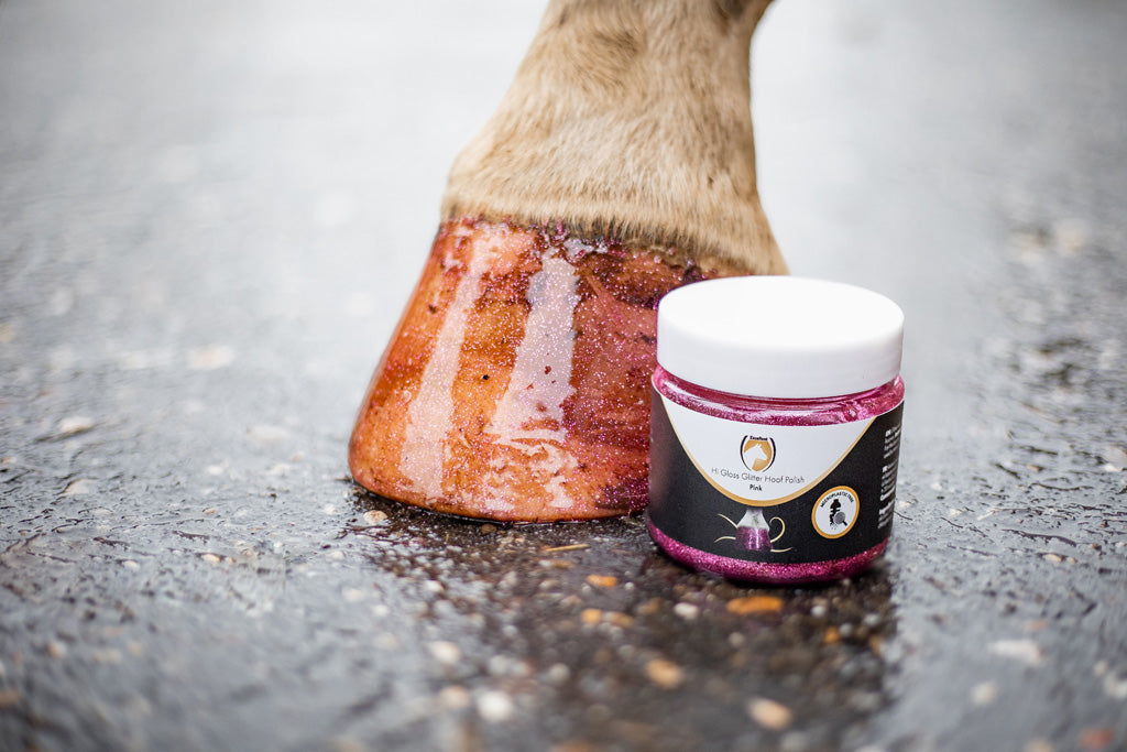 Excellent Horse Hi Gloss Glitter Hoof Polish Pink 150 ml