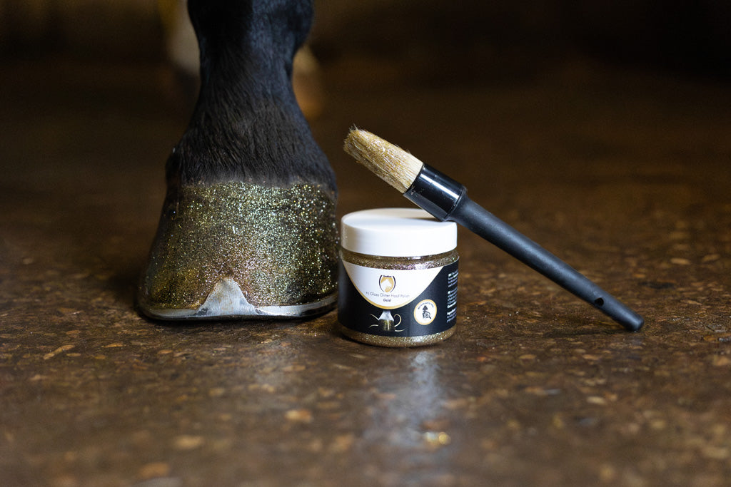 Excellent Horse Hi Gloss Glitter Hoof Polish Gold 150 ml