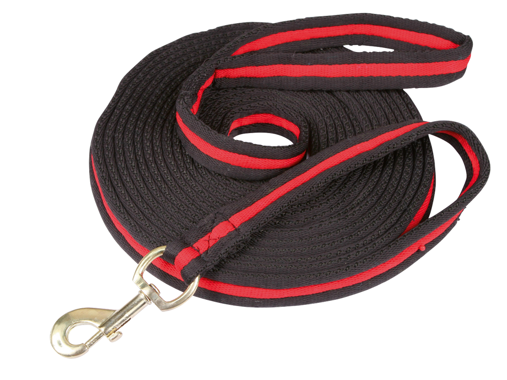 Longeerlijn zwart soft 8 meter Rood