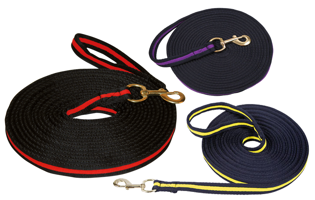 Longeerlijn zwart soft 8 meter Rood