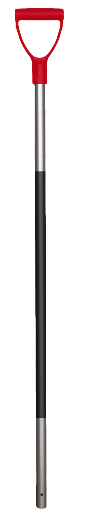 Mestvork steel aluminium 115 cm met rubberen grip Rood handvat
