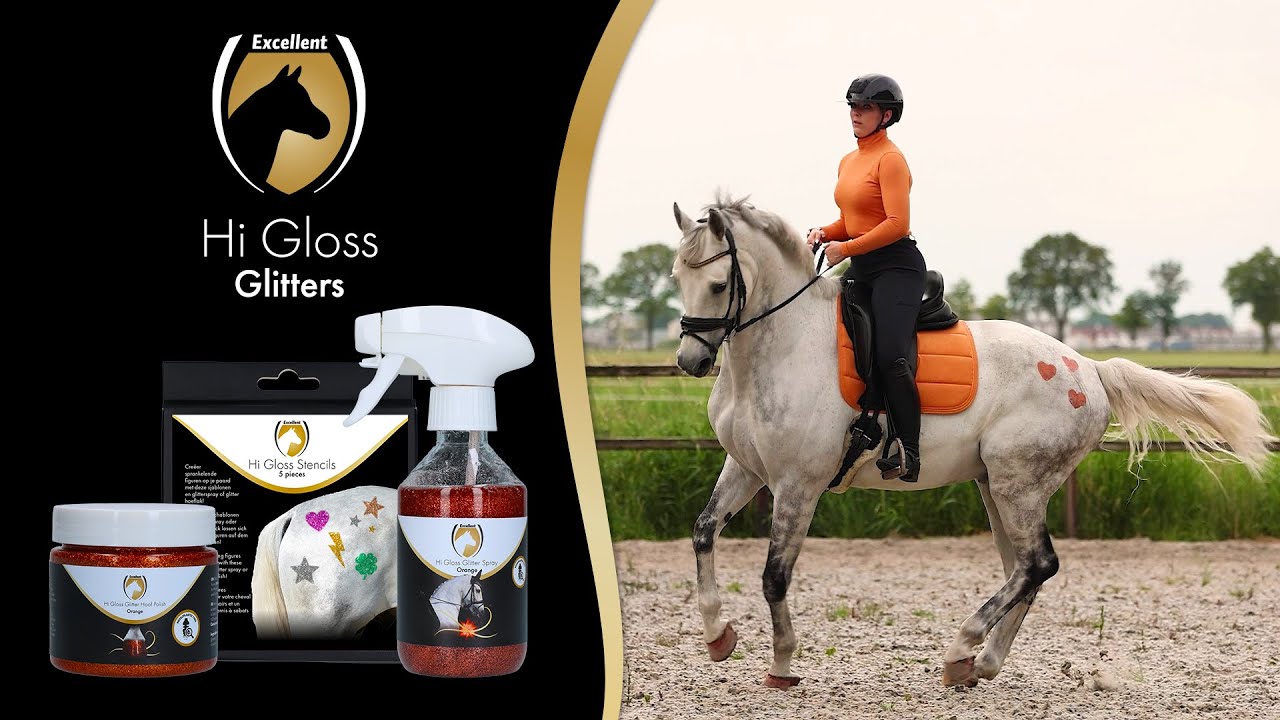 Excellent Horse Hi Gloss Glitter Hoof Polish Orange 150 ml